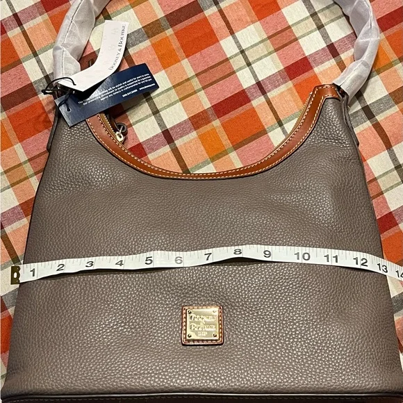 Dooney & Bourke Taupe Leather Hobo Bag - Picture 6 of 13